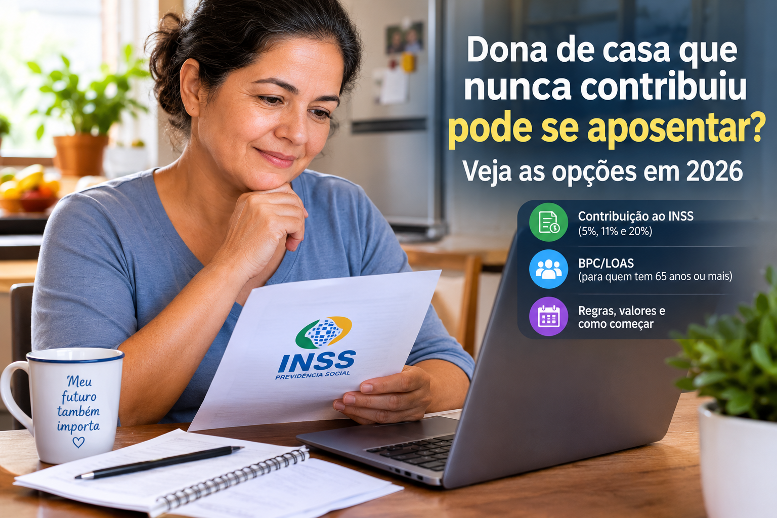 Dona de casa que nunca contribuiu pode se aposentar? Veja as opções em 2026